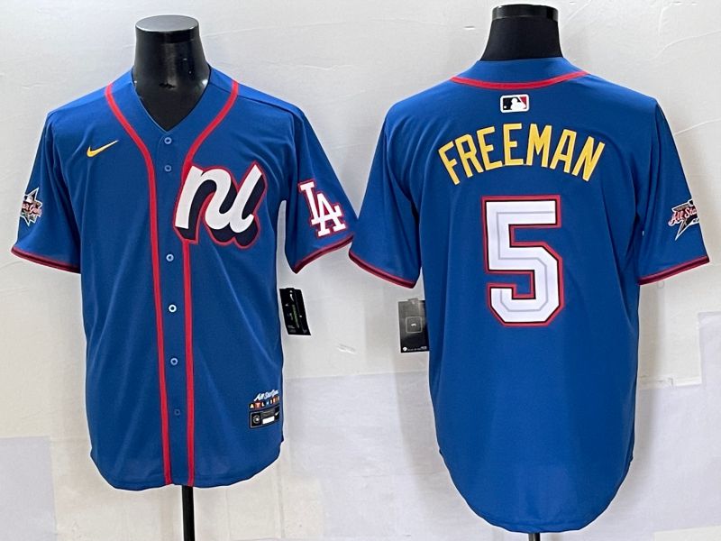 Men 2025 Los Angeles Dodgers #5 Freeman Blue All star Nike MLB Jersey style 1